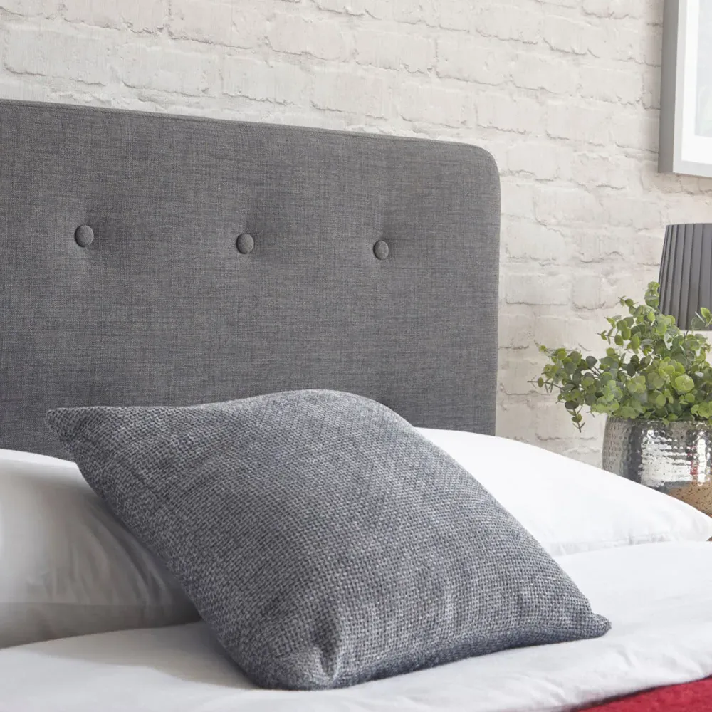 Ashbourne Small Double Bed Frame - Grey, Hopsack Fabric