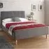 Ashbourne Small Double Bed Frame - Grey, Hopsack Fabric