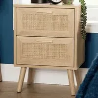 Astbury 2 Drawer Bedside Table - Brown, Rattan