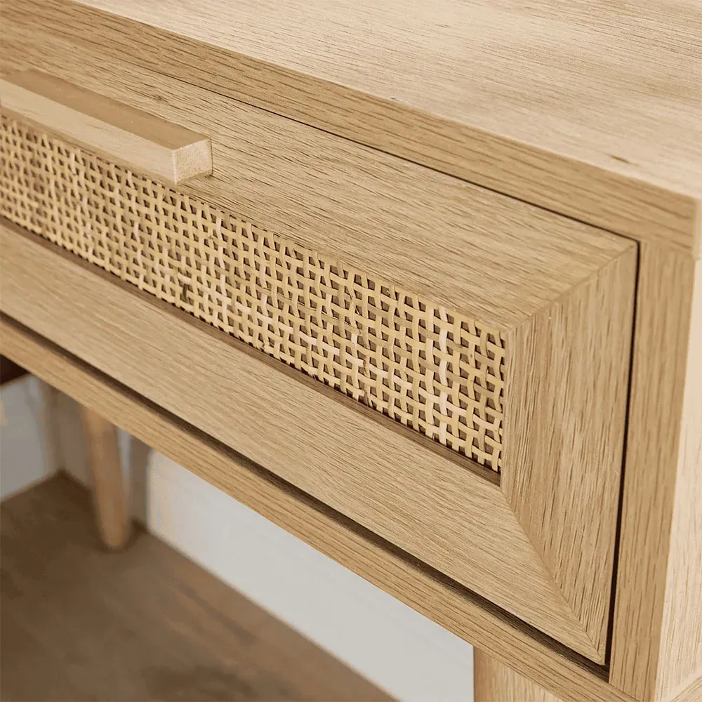 Astbury 2 Drawer Dressing Table with Mirror - Brown, Rattan