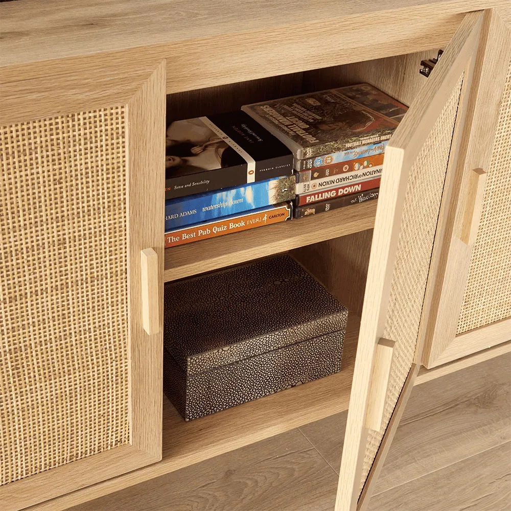 Astbury 3 Door Sideboard - Brown, Rattan