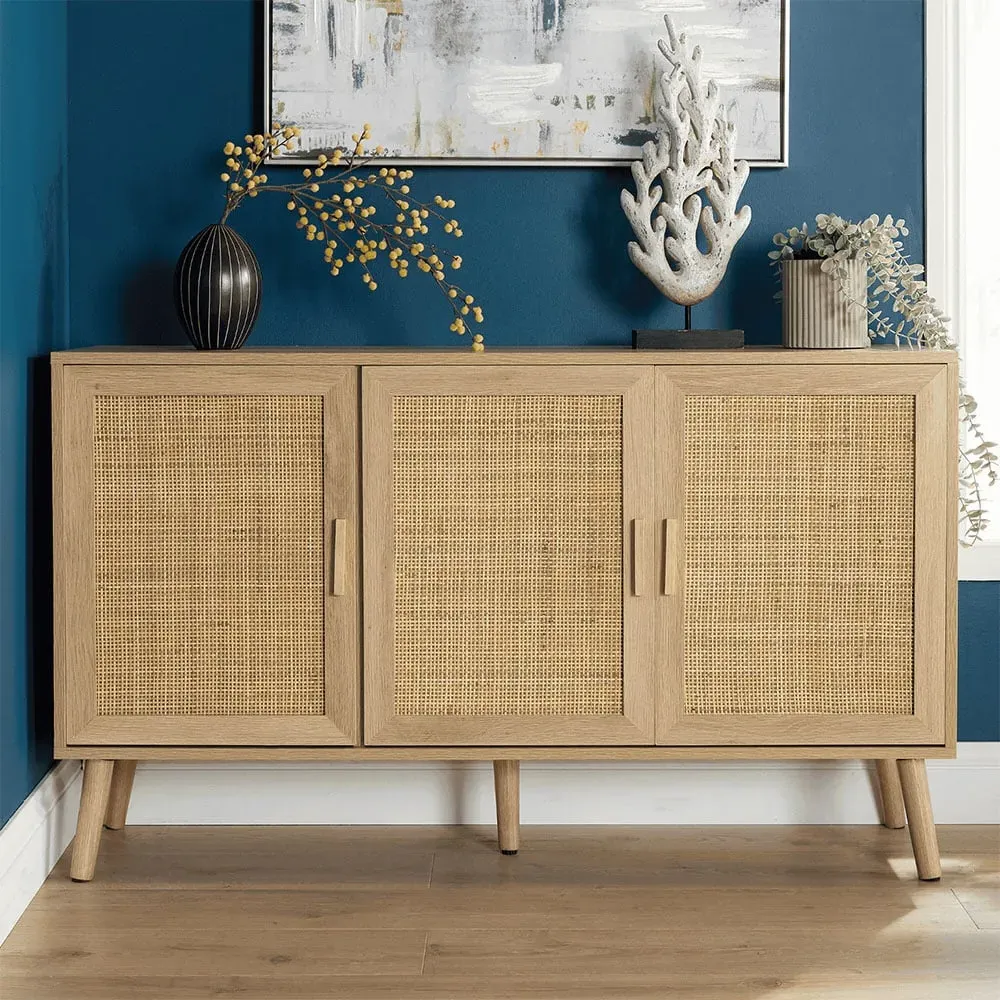 Astbury 3 Door Sideboard - Brown, Rattan