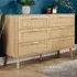 Astbury 6 Drawer Wide Chest of Drawers - Brown, Rattan