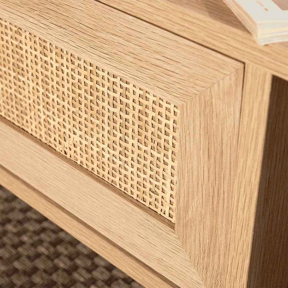 Astbury Single Drawer Coffee Table - Brown, Rattan