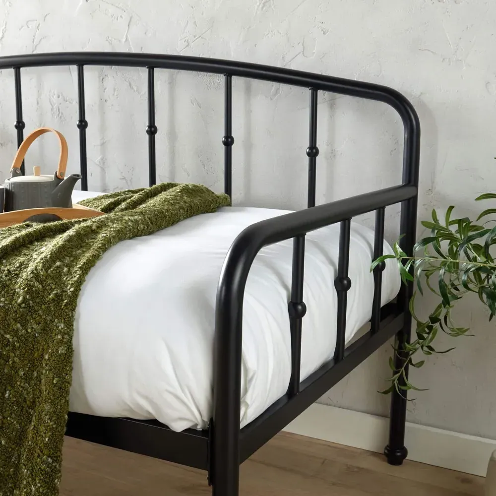 Athena Single Day Bed - Black, Metal