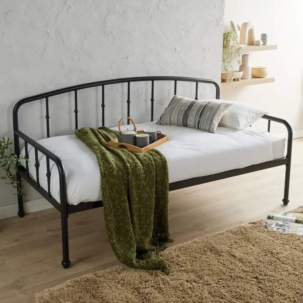 Athena Single Day Bed - Black, Metal image