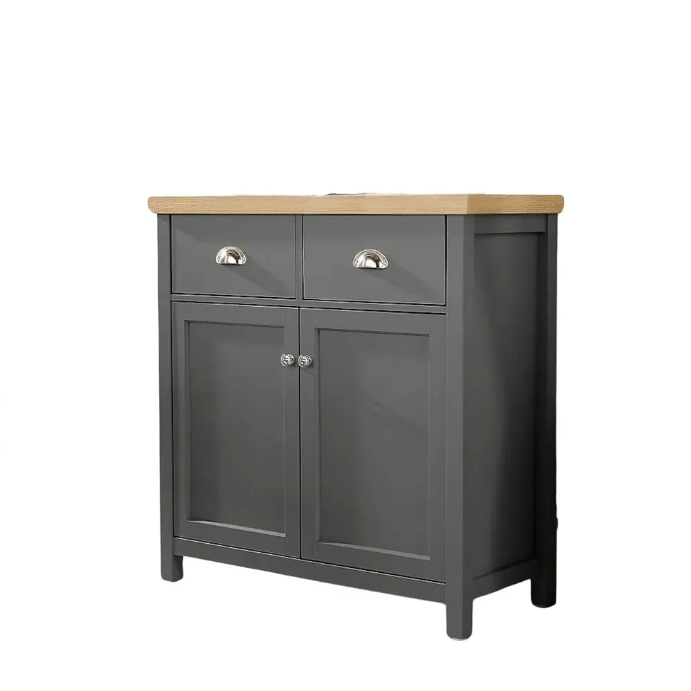Avon 2 Door 2 Drawer Sideboard - Graphite Grey, Sonoma Oak
