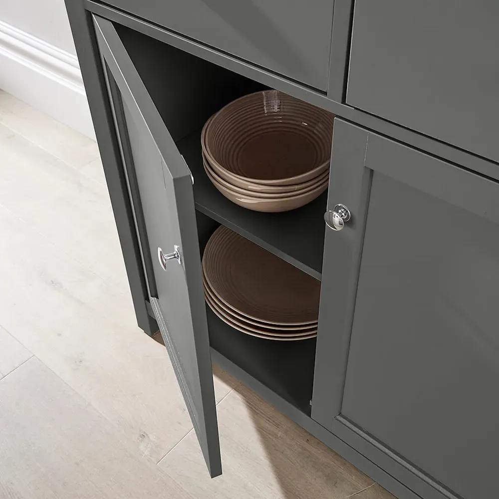 Avon 2 Door 2 Drawer Sideboard - Graphite Grey, Sonoma Oak