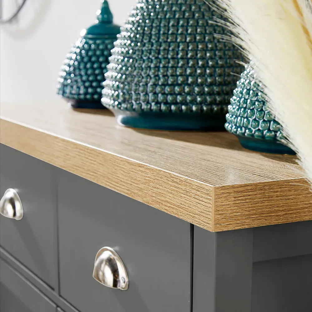Avon 2 Door 2 Drawer Sideboard - Graphite Grey, Sonoma Oak