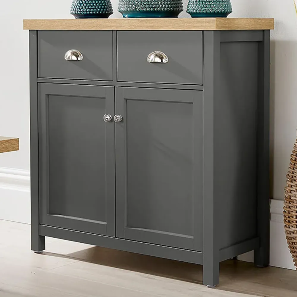Avon 2 Door 2 Drawer Sideboard - Graphite Grey, Sonoma Oak image