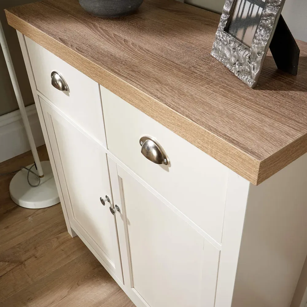 Avon 2 Door 2 Drawer Sideboard - White, Oak