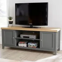 Avon 2 Door Large TV Unit - Grey, Oak
