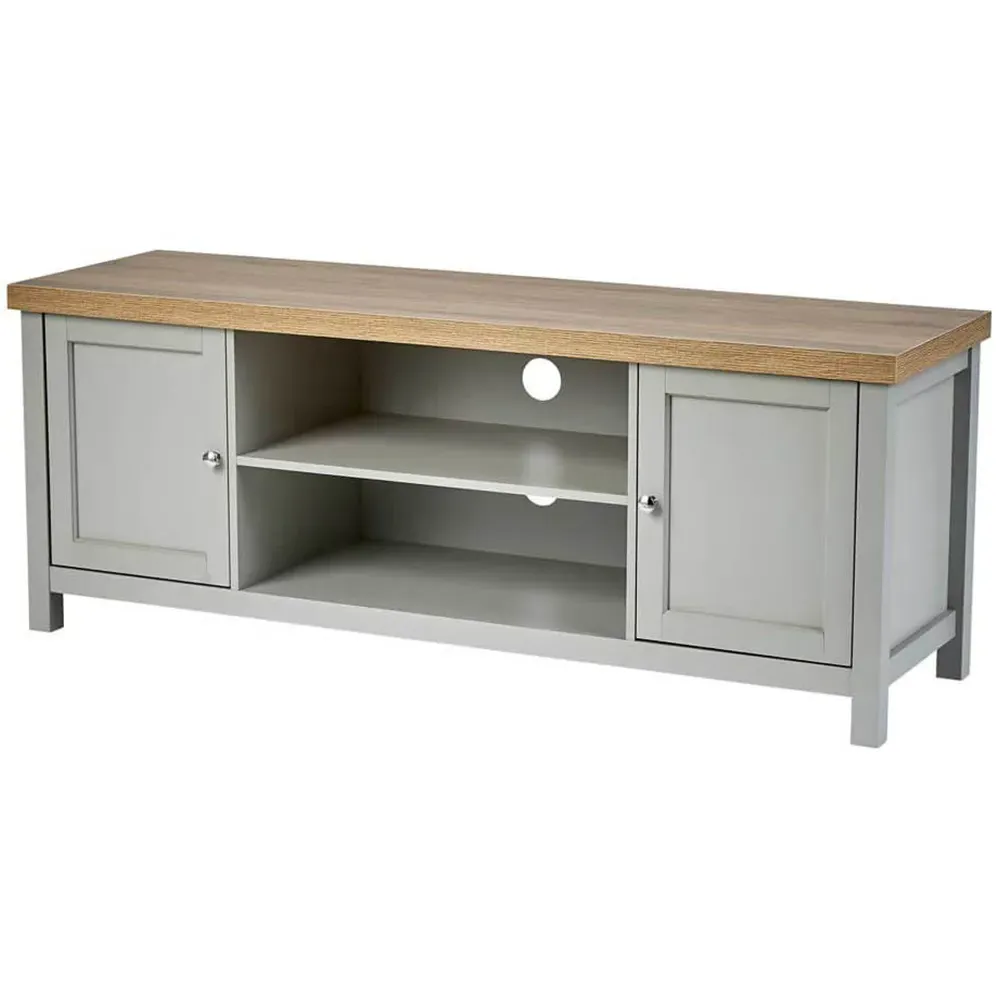 Avon 2 Door TV Stand with Cable Management - Grey, Oak