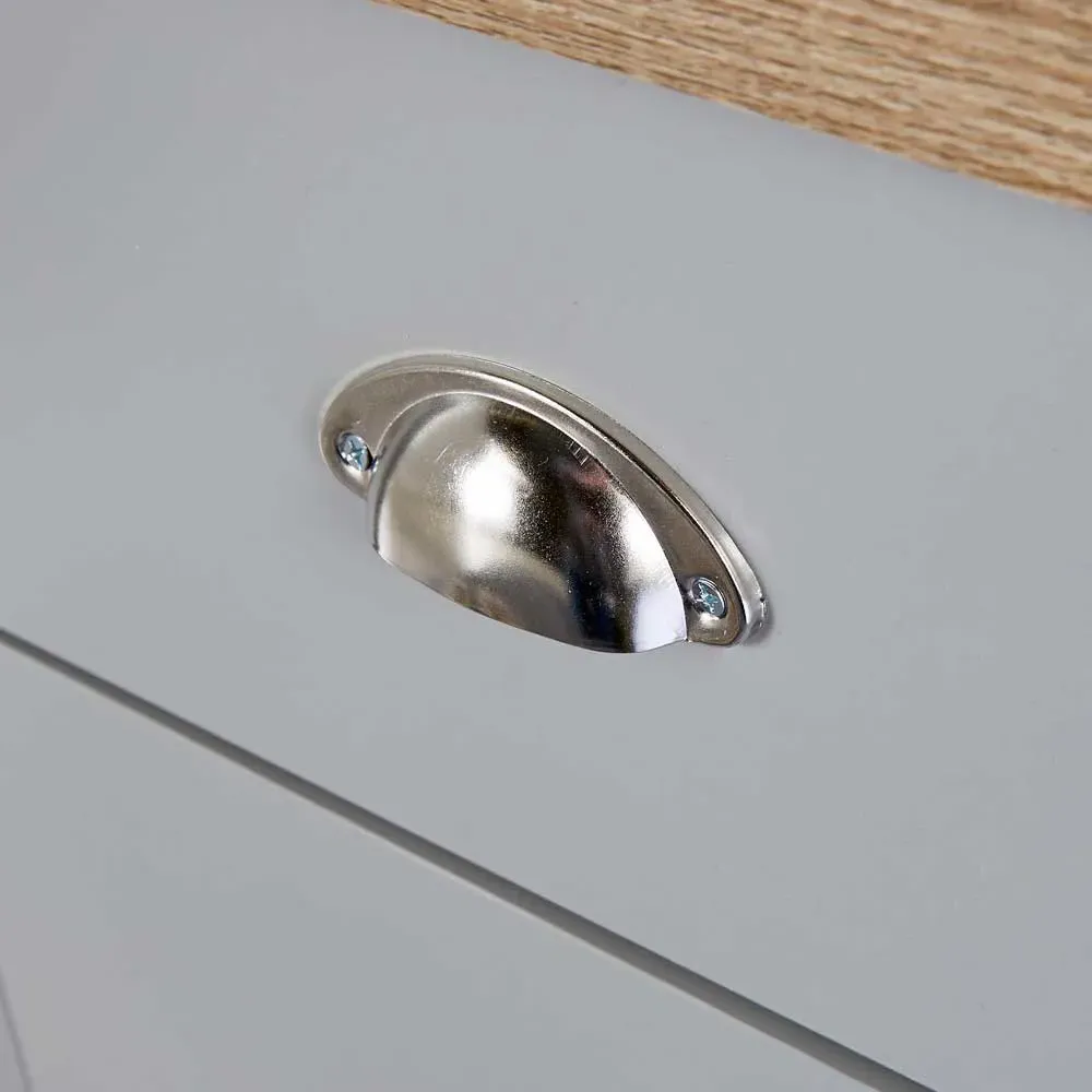 Avon 2 Drawer Bedside Table - Grey