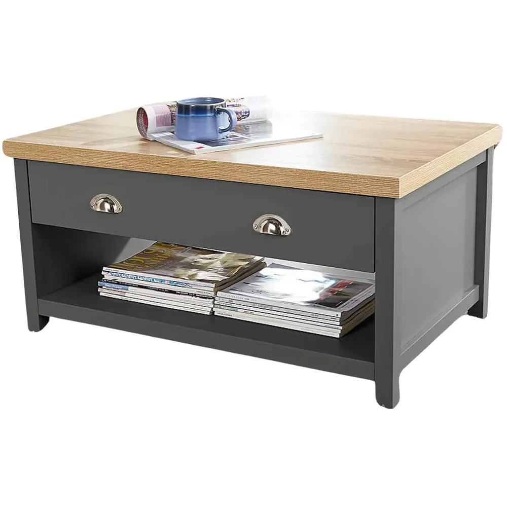 Avon 2 Drawer Coffee Table - Graphite, Oak