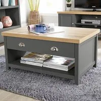 Avon 2 Drawer Coffee Table - Graphite, Oak