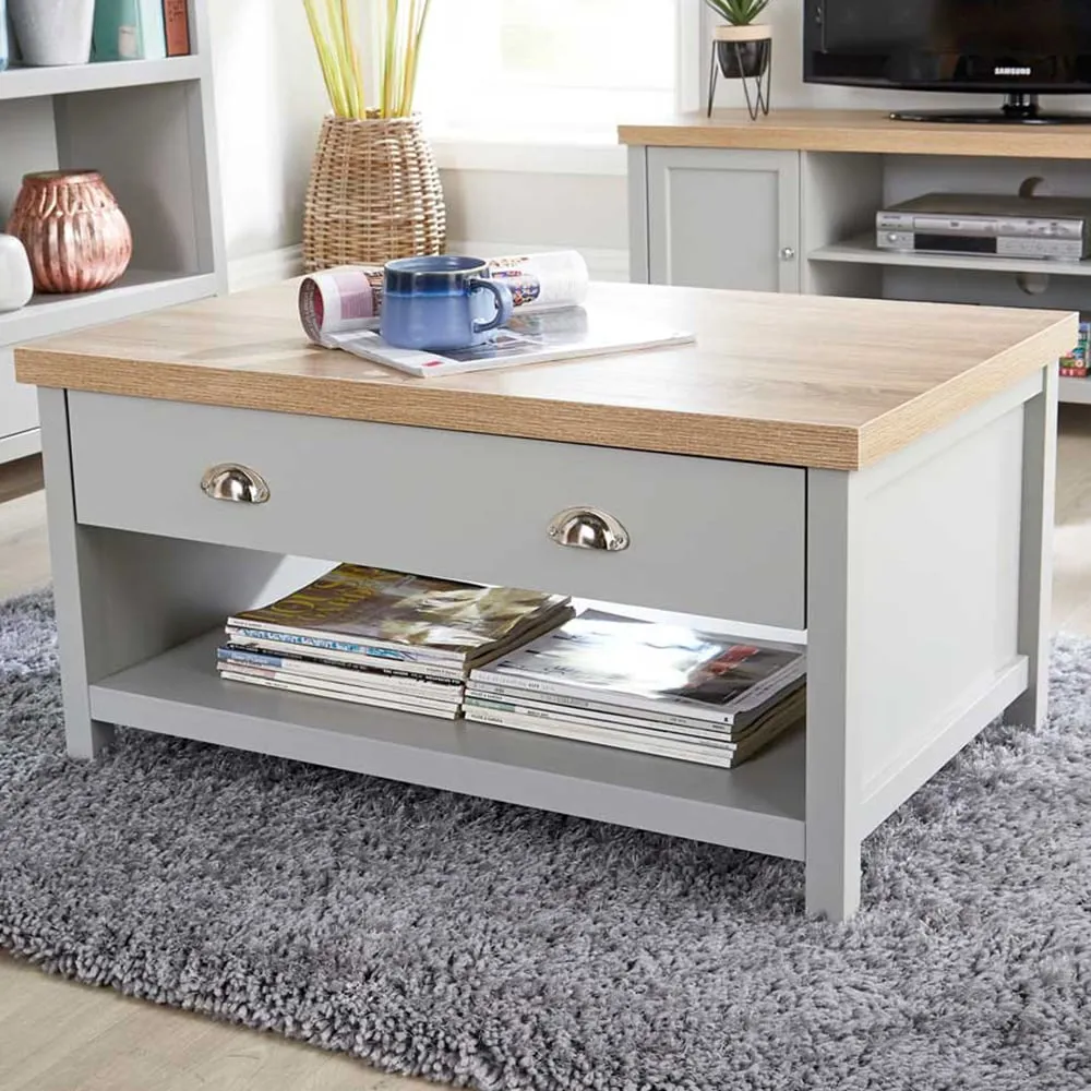 Avon 2 Drawer Coffee Table - Grey
