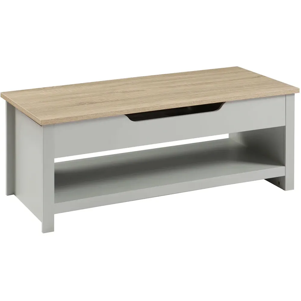 Avon 2 Shelf Lift Up Coffee Table - Grey, Oak