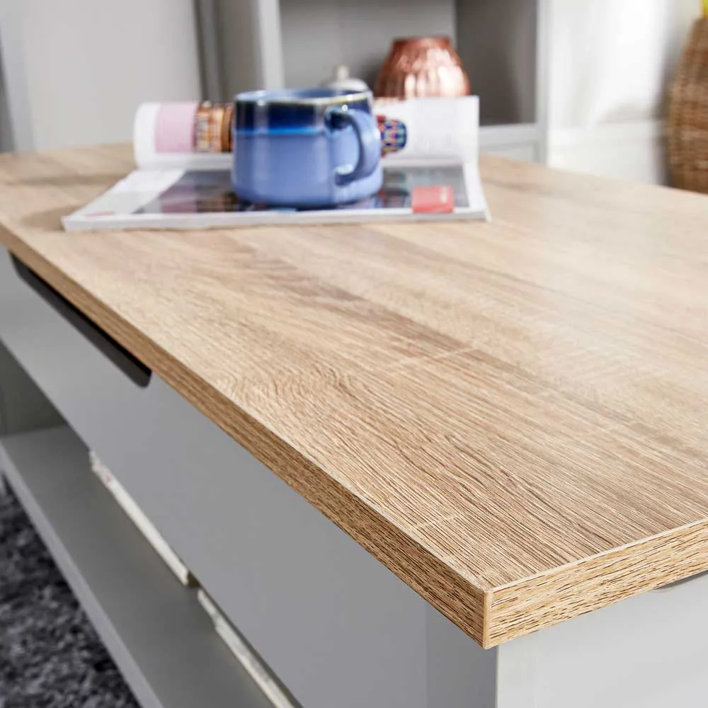 Avon 2 Shelf Lift Up Coffee Table - Grey, Oak