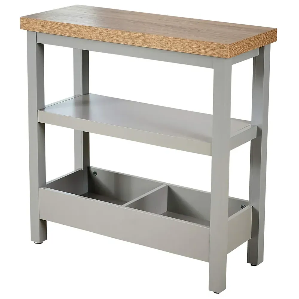 Avon 3 Shelf Slim Side Table - Grey