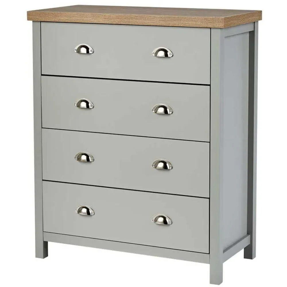 Avon 4 Drawer Chest of Drawers - Grey, Sonoma Oak