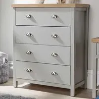 Avon 4 Drawer Chest of Drawers - Grey, Sonoma Oak