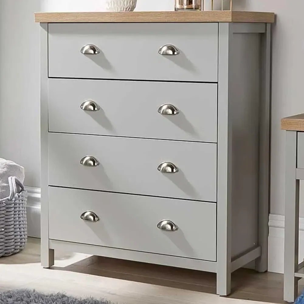 Avon 4 Drawer Chest of Drawers - Grey, Sonoma Oak image