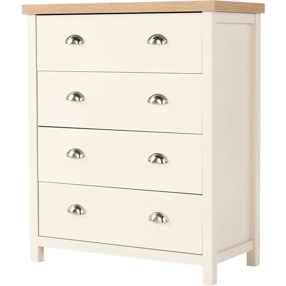 Avon 4 Drawer Chest of Drawers - White, Oak