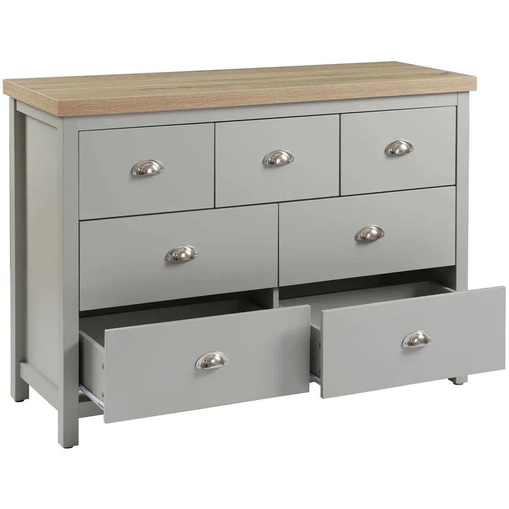 Avon 7 Drawer Chest of Drawers - Grey