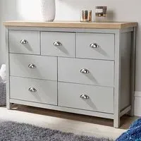 Avon 7 Drawer Chest of Drawers - Grey