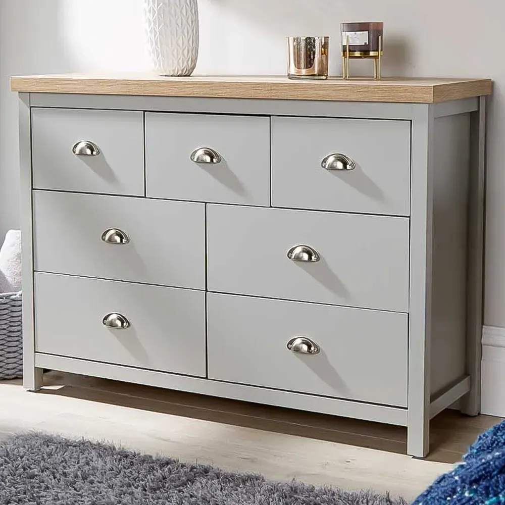 Avon 7 Drawer Chest of Drawers - Grey