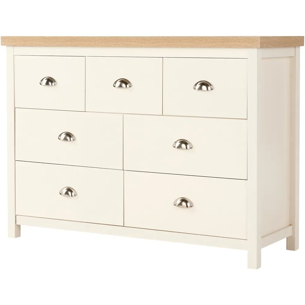 Avon 7 Drawer Chest of Drawers - Off White, Oak