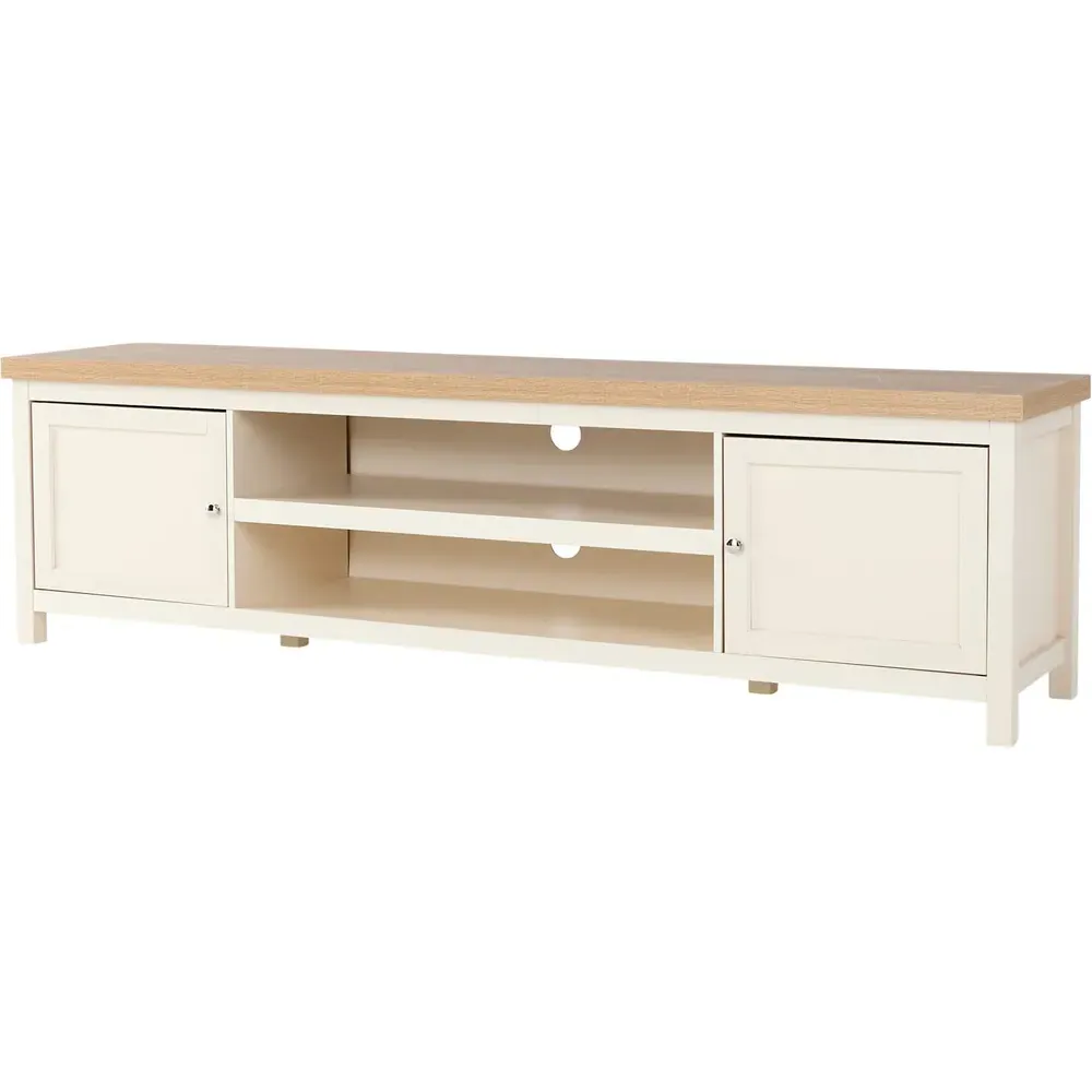 Avon Extra Large TV Stand with Cable Management - White, Oak