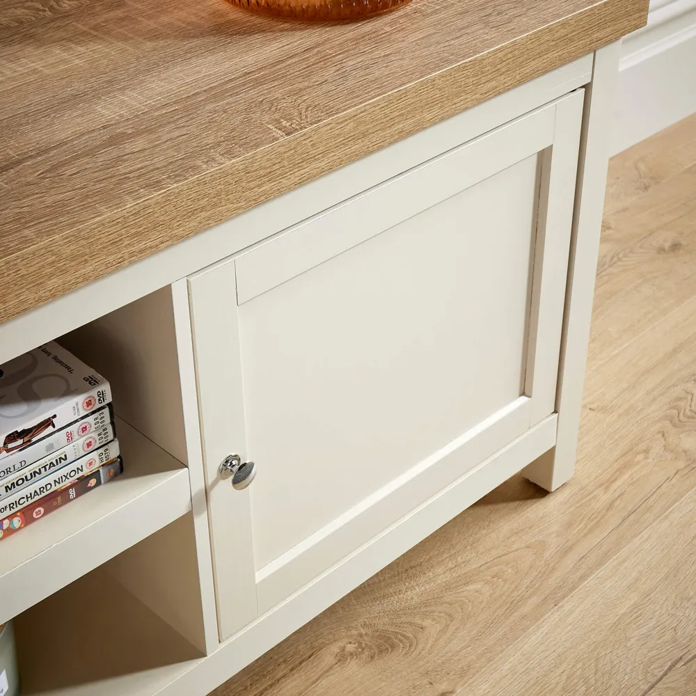 Avon Extra Large TV Stand with Cable Management - White, Oak