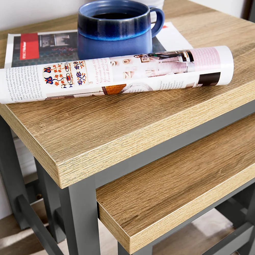 Avon Nest of Tables Set of 2 - Graphite Grey, MDF