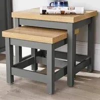 Avon Nest of Tables Set of 2 - Graphite Grey, MDF