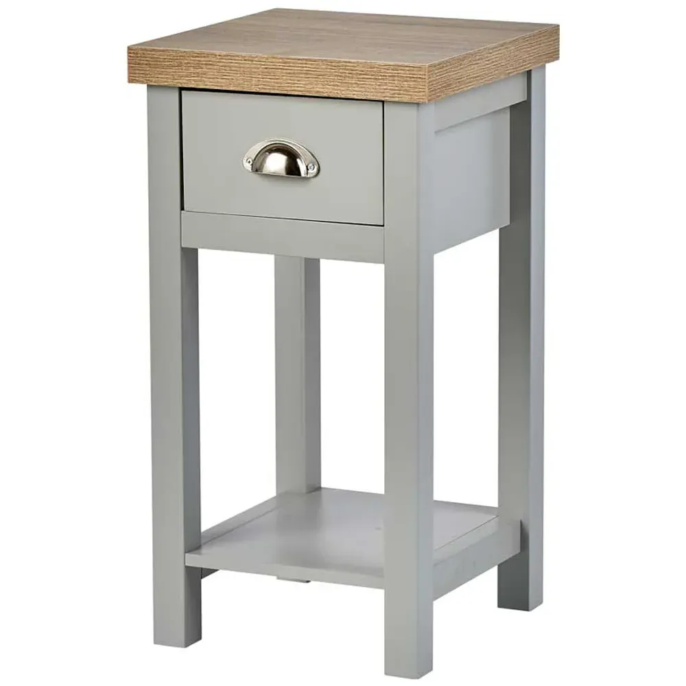 Avon Single Drawer Bedside Table - Grey