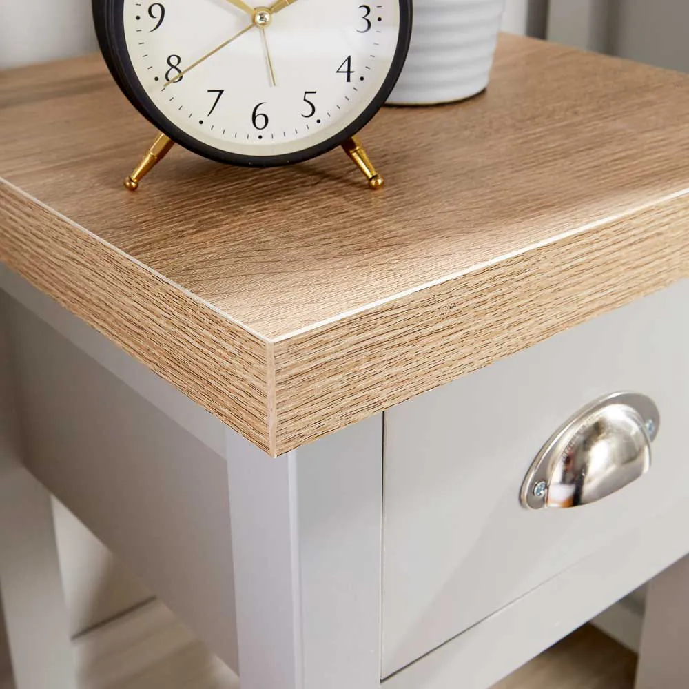 Avon Single Drawer Bedside Table - Grey