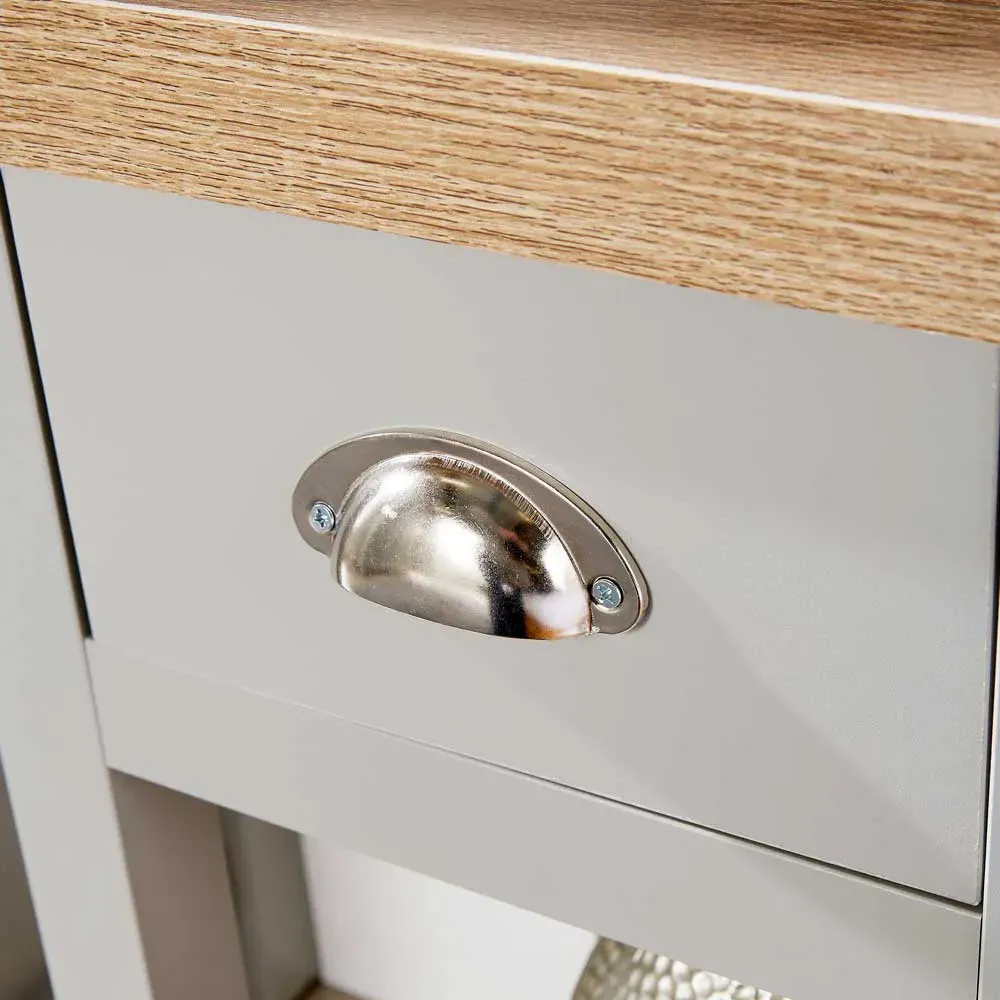 Avon Single Drawer Bedside Table - Grey