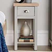Avon Single Drawer Bedside Table - Grey