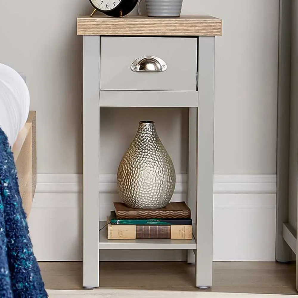 Avon Single Drawer Bedside Table - Grey image