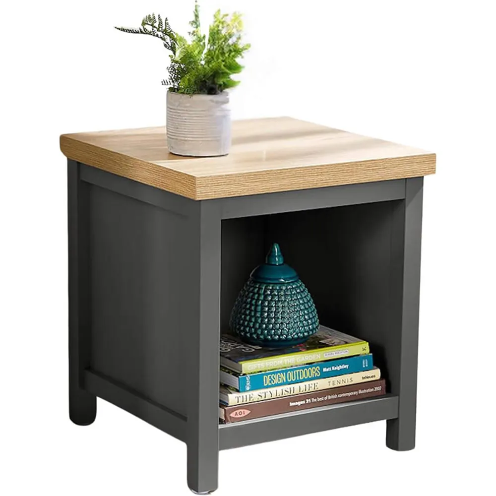 Avon Single Shelf Lamp Side Table - Graphite Grey