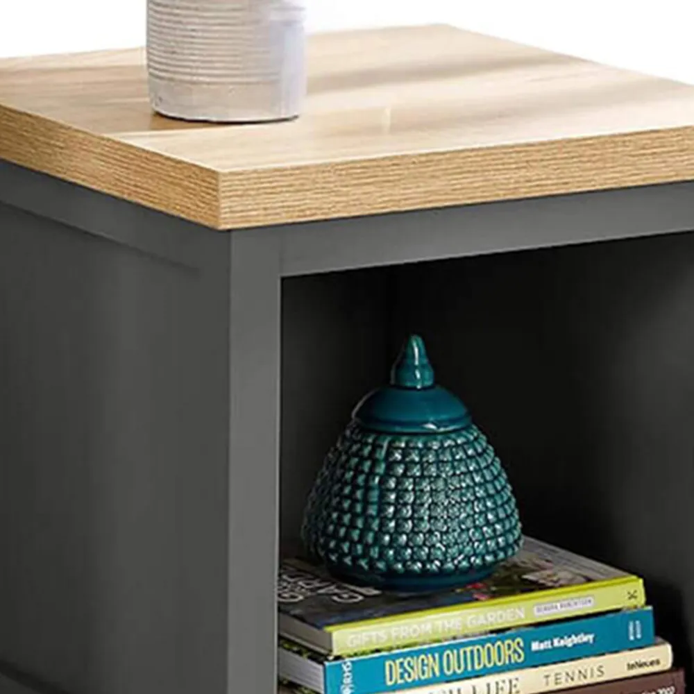 Avon Single Shelf Lamp Side Table - Graphite Grey