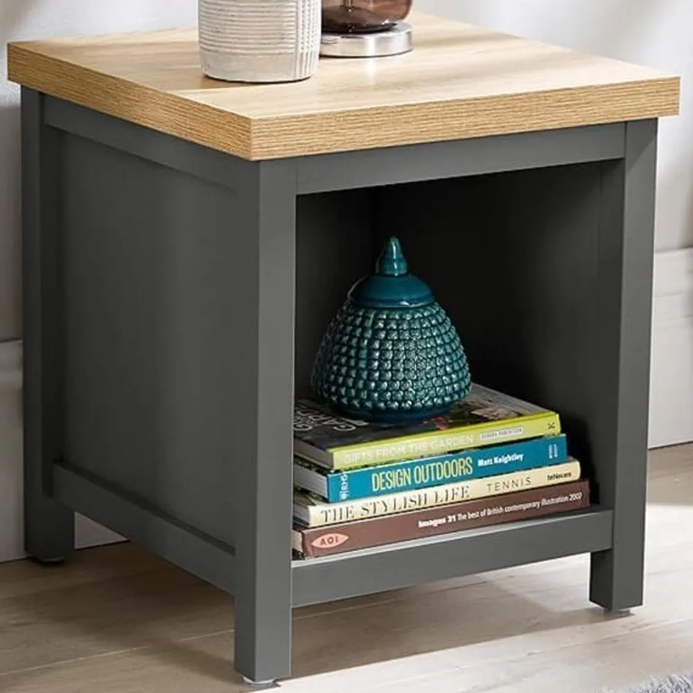 Avon Single Shelf Lamp Side Table - Graphite Grey