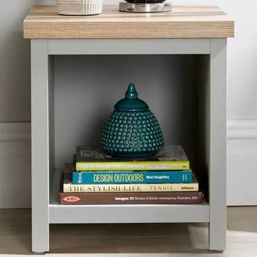 Avon Single Shelf Lamp Side Table - Grey image