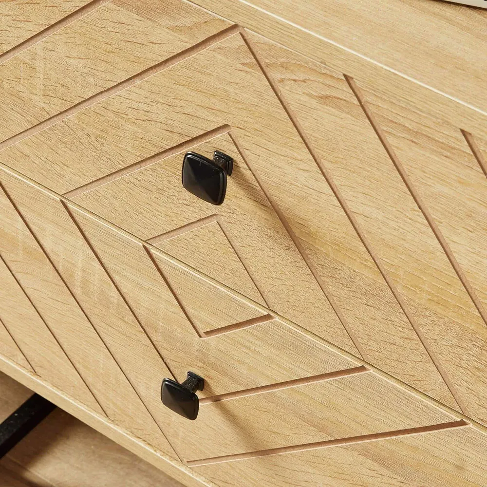 Aztec 2 Drawer Bedside Table - Brown