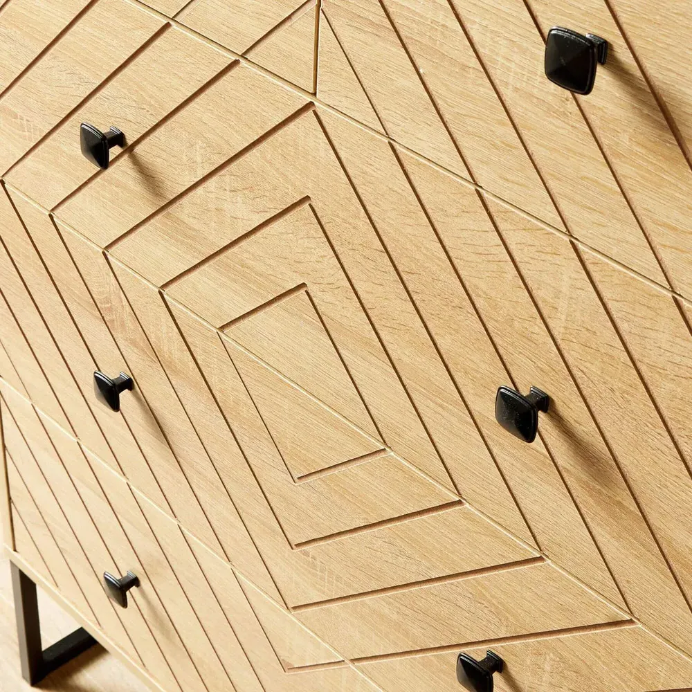 Aztec 5 Drawer Chest of Drawers - Brown