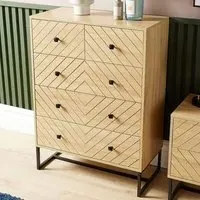Aztec 5 Drawer Chest of Drawers - Brown