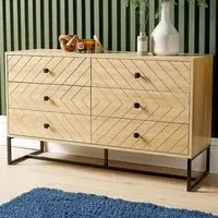 Aztec 6 Drawer Chest of Drawers - Brown