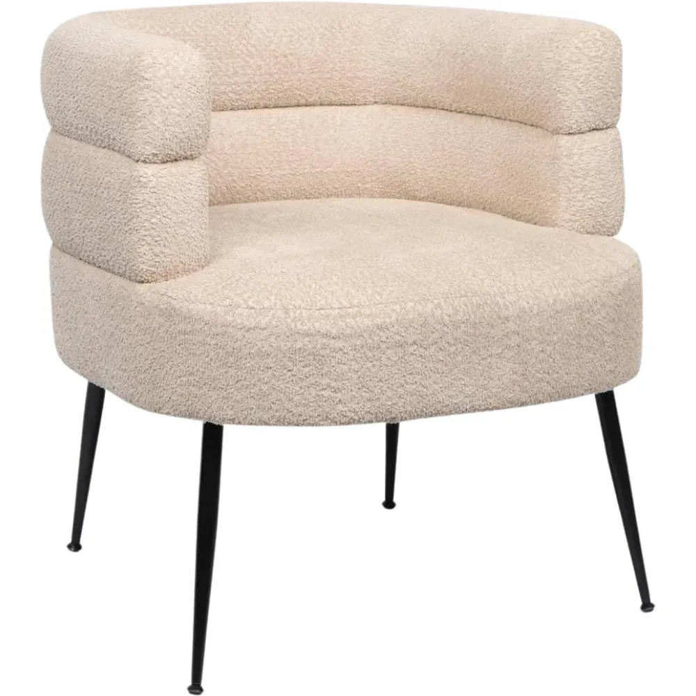 Barrel Accent Chair - Brown, Boucle